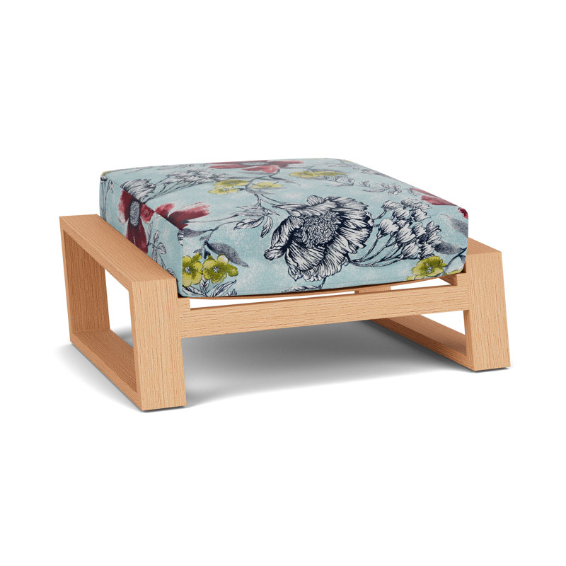 Pursuit Rectangle Outdoor Ottoman Patio Ottoman, Serena Floral Meadow