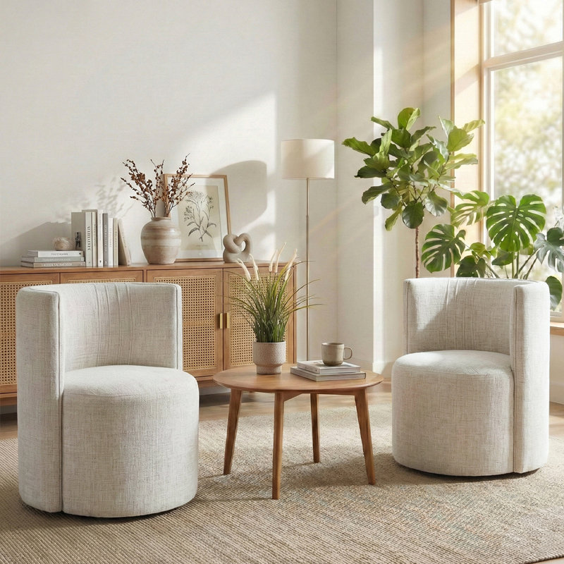 Chaises demi-tonneau avec roulettes H 29,5 po Kipp, Gruau
