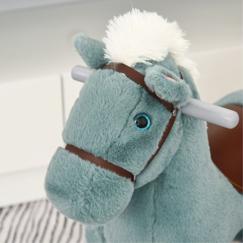 Cheval à bascule en peluche QABA pour enfants avec ours, chaise pour enfant