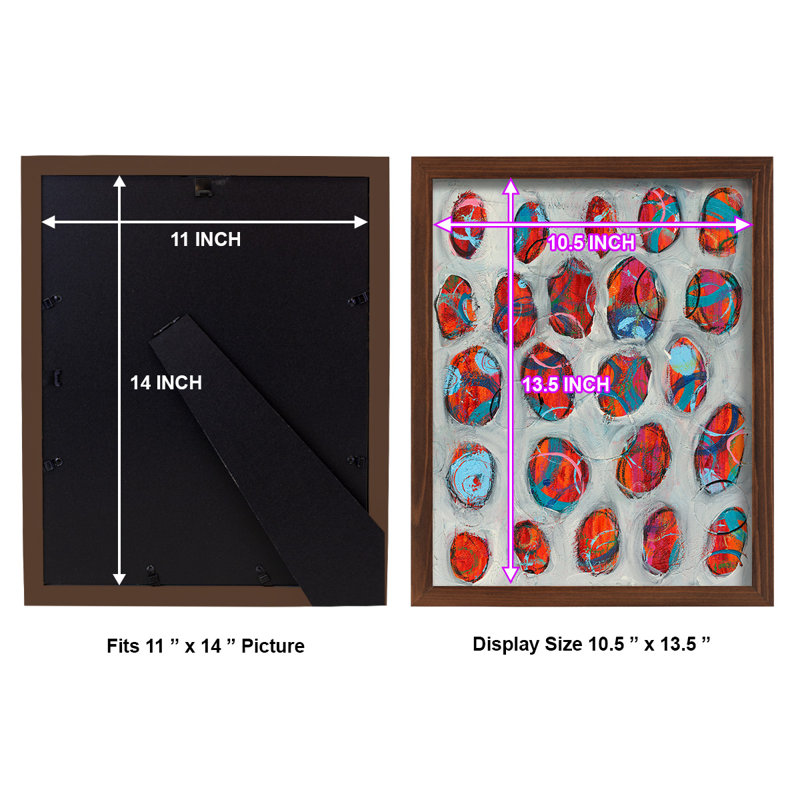 «Vruyr Abstract Circles II», reproduction d'un seul cadre, H 15 po x l 12 po x P 1 po, Châtaigne