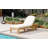 Light Teak Acacia Wood Outdoor Chaise Lounge, Arched Backrest & 5-Position Adjustable Recliner, Weatherproof Patio Reclining Chair For Deck, Lawn & Poolside-884948949