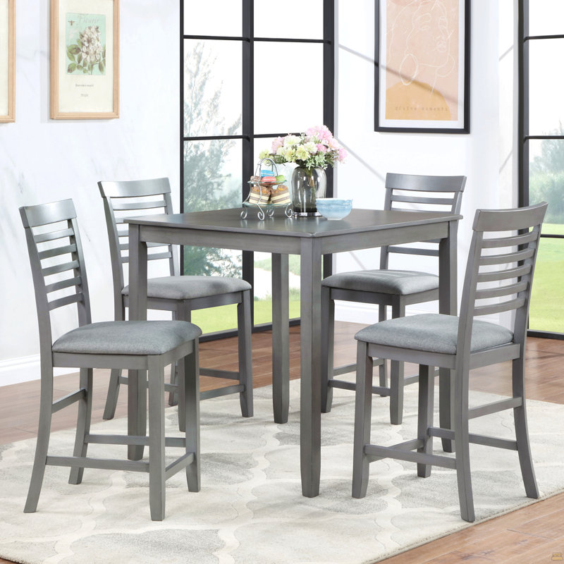 Chaises de salle à manger seulement, ensemble de 4 chaises de hauteur comptoir en bois, chaise de cuisine