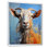 Blanc blanc Pop Art Portrait de chèvre - art mural animal de chèvre