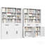 Bibliothèque de 71 po de hauteur avec portes, tiroirs et tablettes ouvertes réglables, armoire de rangement en métal pour bureau personnel, salon, bibliothèque industrielle, blanc