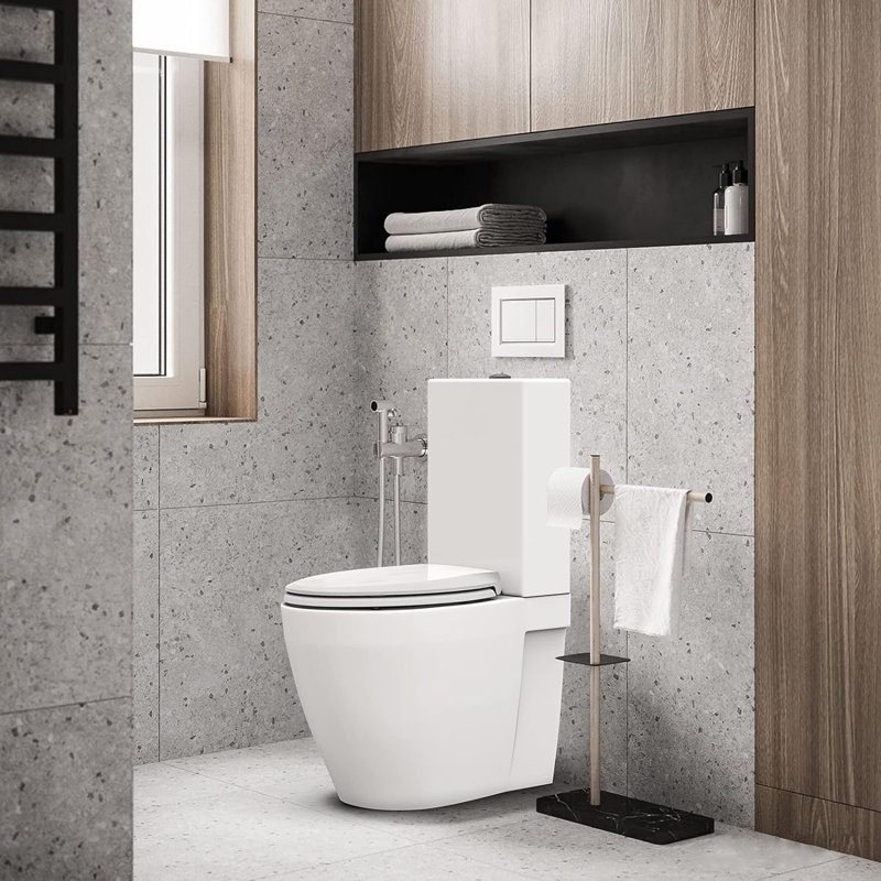19" Elongated Toilet Seat with Slow Soft Close, Never Loosens, Easy Clean and Install