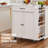 Kitchen Island Cart Rolling Storage Cabinet on Wheel with Charging Station
