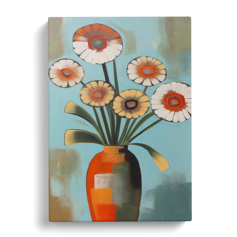 Modern Flowers Mid Century Vol.4 - Wrapped Canvas, 50cm H x 35cm W x 3cm D