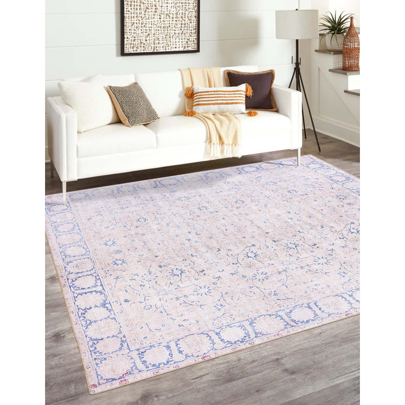 Sixtine Chenille Oriental Indoor Rug, Square 7'6"