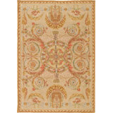 Azerbaijan Hand Knotted Wool Oriental Area Rug in Ivory/Red/Green