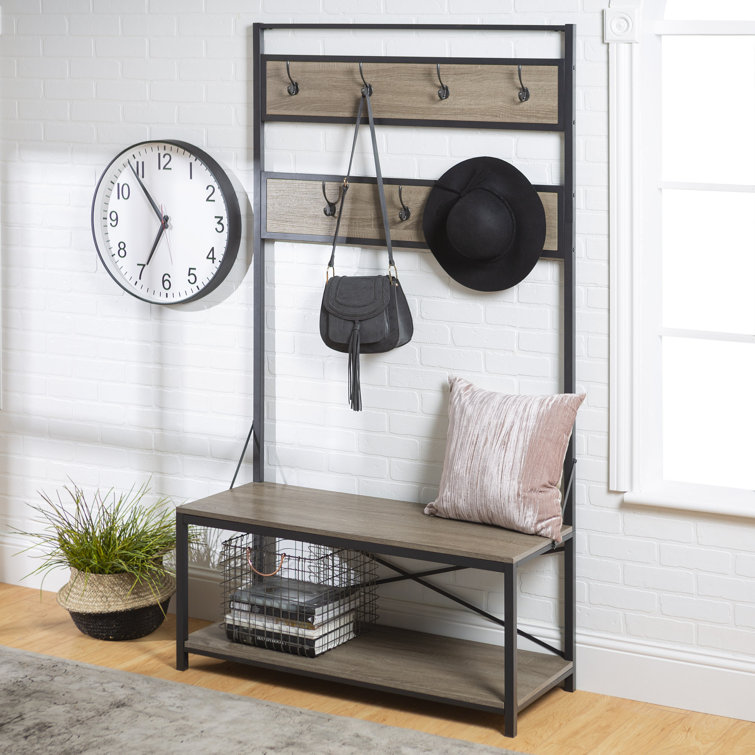 Everheart Hall Tree 40'' Wide with Bench and Shoe Storage