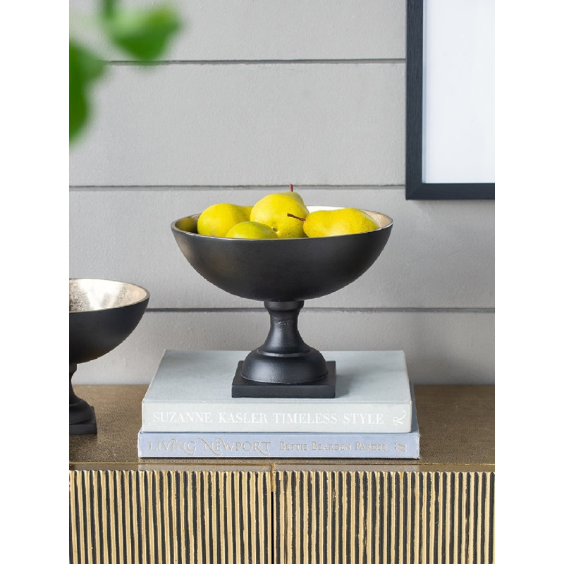 Bol décoratif en aluminium Sirayah 1, H 7,5 po x l 9,8 po x P 9,8 po