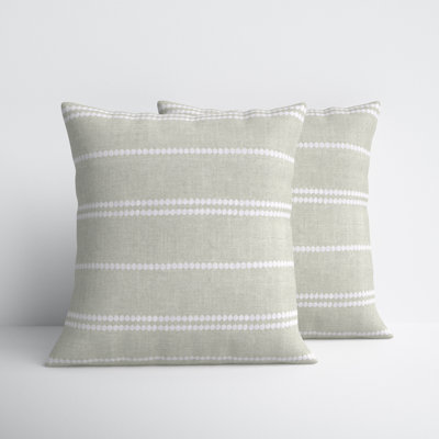 Hudie Striped Cotton Throw Pillow