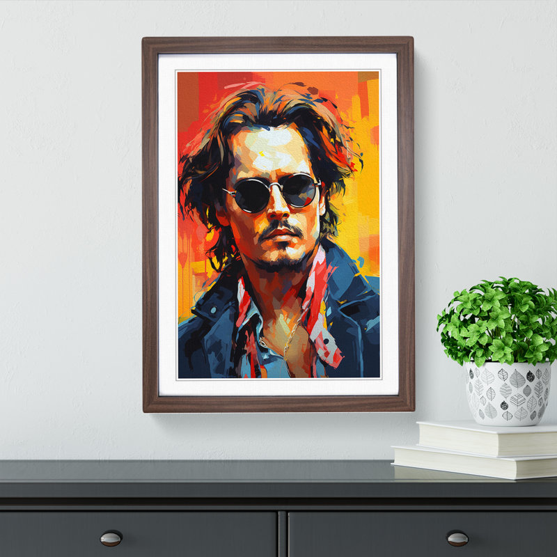 Johnny Depp Orphism - Framed Print, Walnut, 64cm H x 46cm W x 2cm D