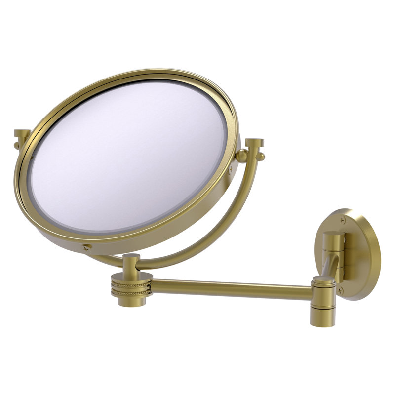 Miroir de maquillage/rasage contemporain moderne &, Laiton satiné, 5X