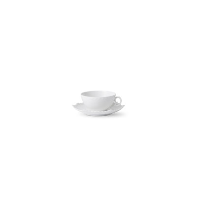 White Fluted Full Lace Porcelain Teacup