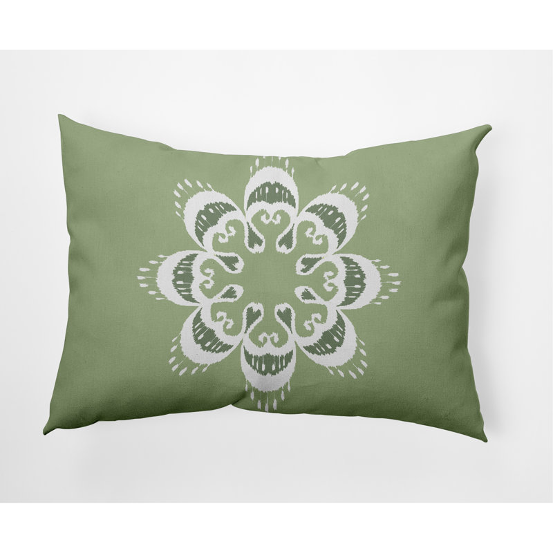 Floral Reversible Throw Pillow, Sage Green