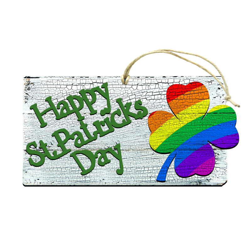 Ornement en bois en forme de rustique joyeuse st. patrick day