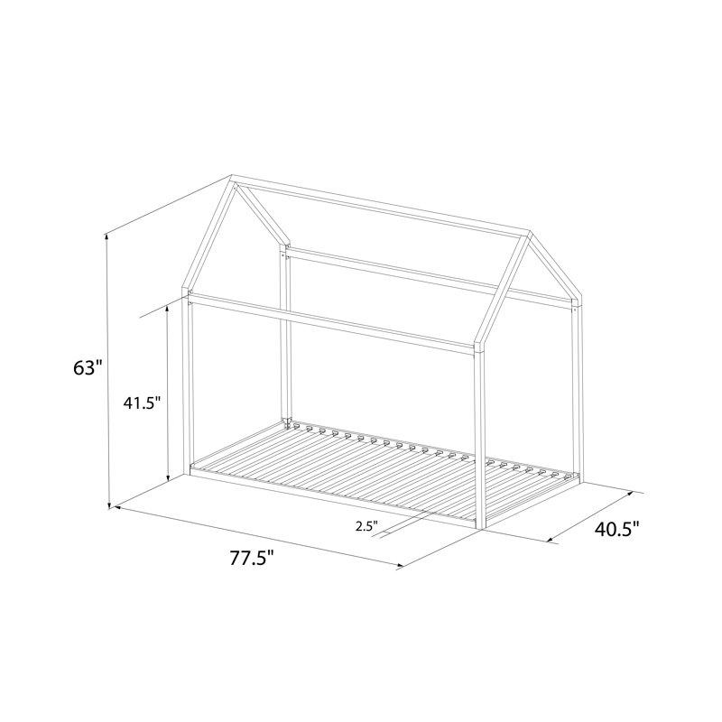 Nova Metal Montessori House Bed, Twin, White