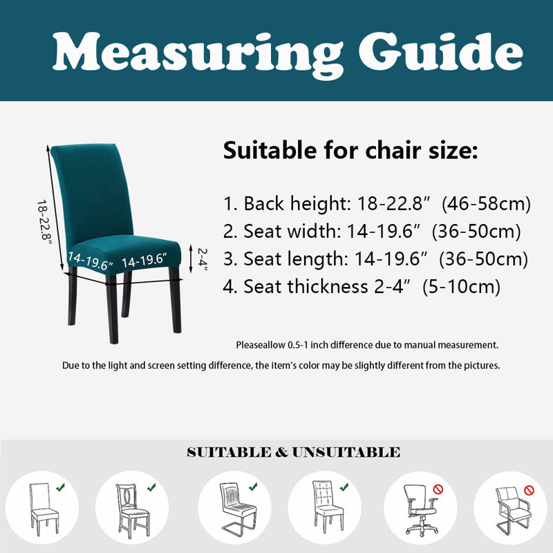 Housses de chaise, housses de chaise de salle à manger, protection de siège extensible, ensemble de 6, Paon