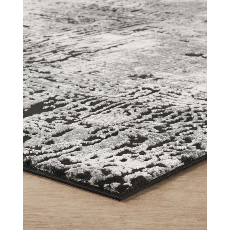 Denelda Living Room Area Rug Metallic Sheen Modern Illusion Design Grey, Rectangle 120 x 170 cm