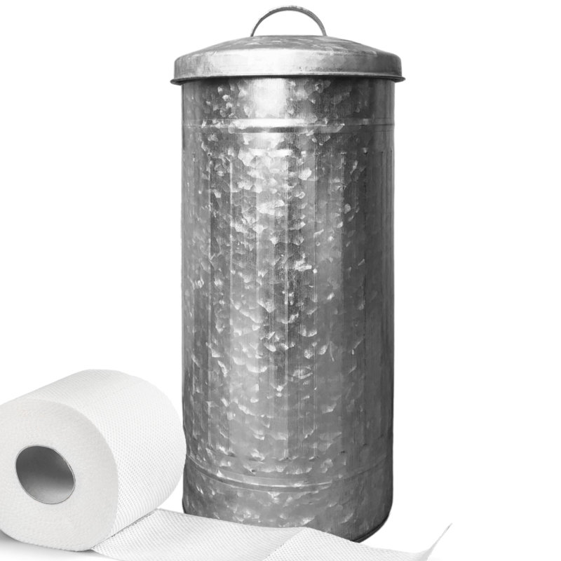 Porte-papier hygiénique sur pied galvanisé, Argent