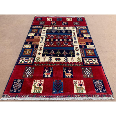 3.2X4.10 Ft Maranos Rug, Afghan Handmade Wool Area Rug, Pictorial Floral Rug, Soft Pile High Pile Rug, Kids Room Rug 0.96X146 Cm Bedroom Rug
