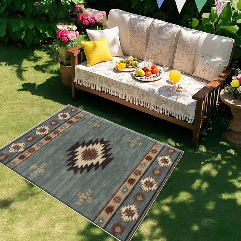 Navajo Pattern Area Rug, Soft And Lightweight, Suitable For All Seasons, Easy To Maintain And Easy To Clean, Machine Washable Carpet Floor Mat, Suitable For Living Room, Bedroom, Hallway, Balcony, Patio, Room Decor, Home Decor, Outdoor Decor