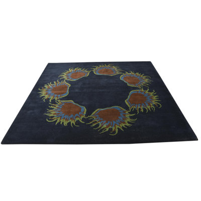 Rectangle Pineland Navy Blue Rug