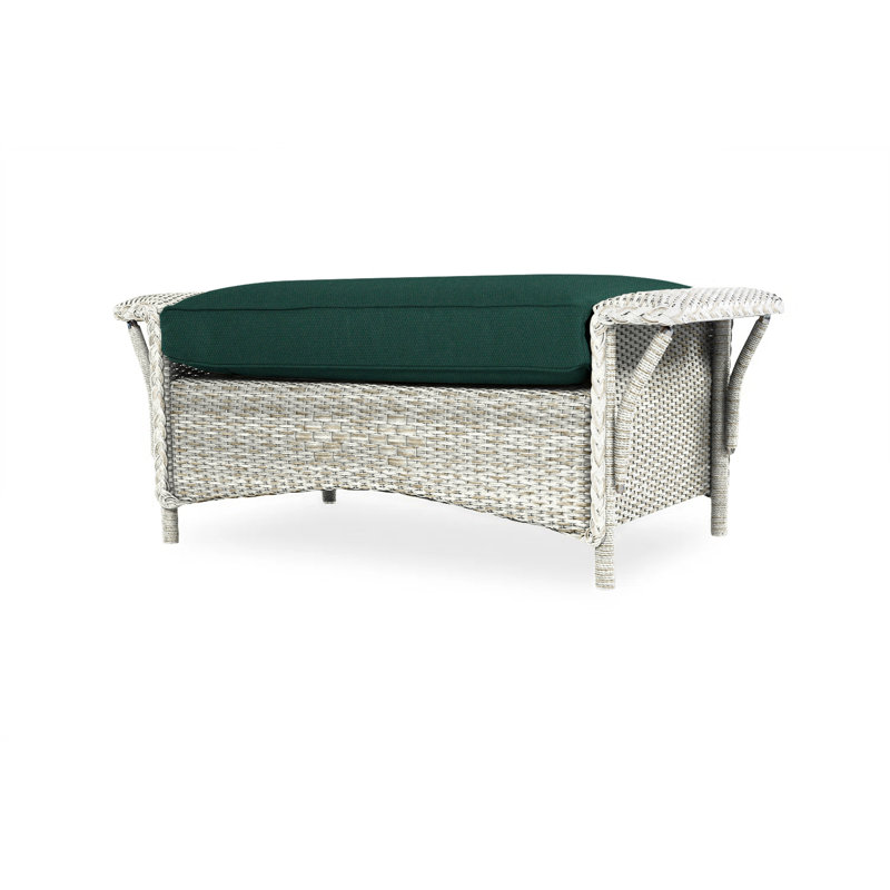 Nantucket Outdoor Ottoman, Canvas Black Sunbrella® Canvas, Antique White