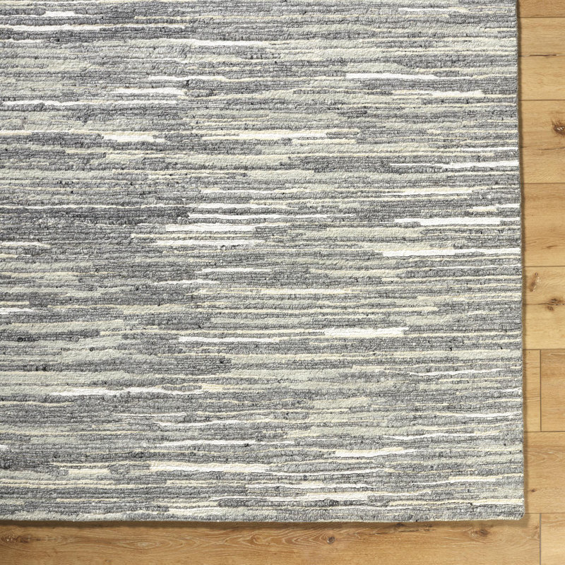 Shaquille Handmade Wool Abstract Area Rug, Rectangle 6' x 9'