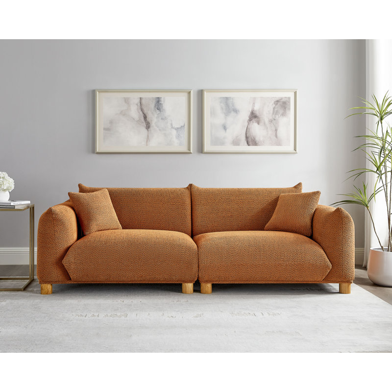 Canapé Atis, Bouclé orange rustique
