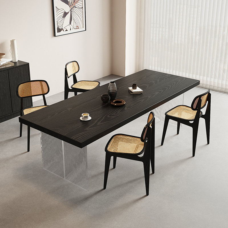 4 - Person Solid Wood Top Double Pedestal Dining Set, 29.52" H x 78.74" L x 31.49" W