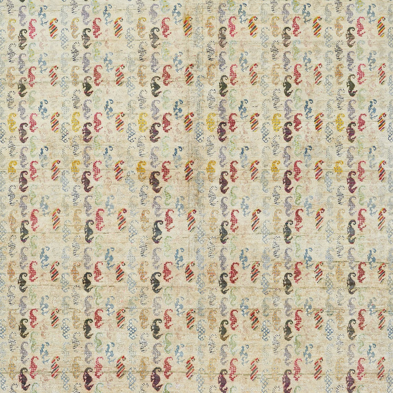 Multicolored Alchemy Modern Wool Silk Blend Rug - 7'10" x 10'