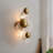 Frieda 2-Light Brushed Brass Glass Flower Wall Sconce