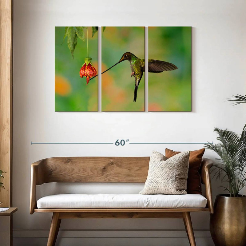 Brampt Hummingbird Eating Nectar, 28" H x 45" W