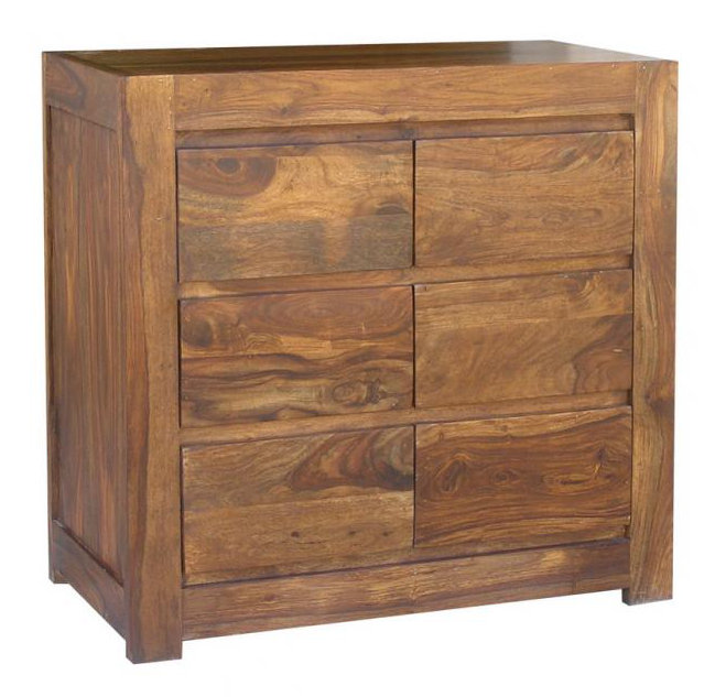 Granada Solid Wood 90 cm W Chest of 6 Drawers, Honey