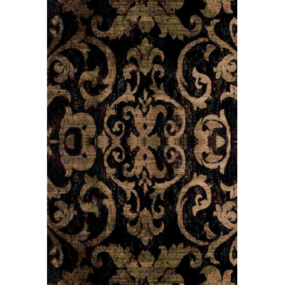 " Black And Tan Scroll " Mixed Media Print