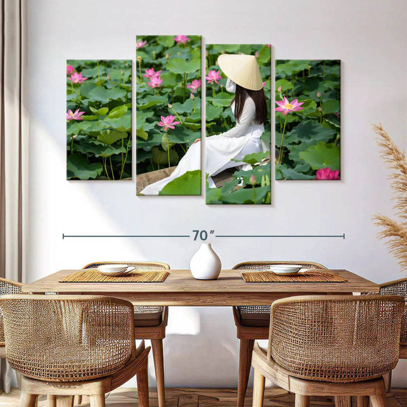 Leisha Lotus Pond Lady, 42'' H x 68'' W