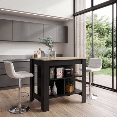 Cala 3-Shelf Wooden Kitchen Island