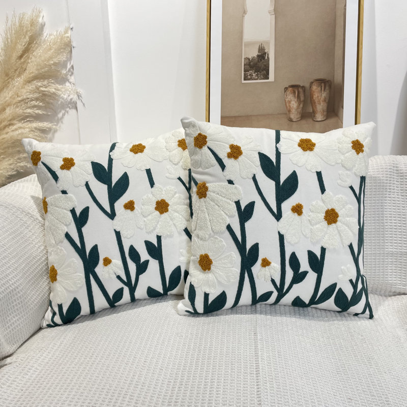 Bemidji White Square Scatter Cushion Pillow Cover