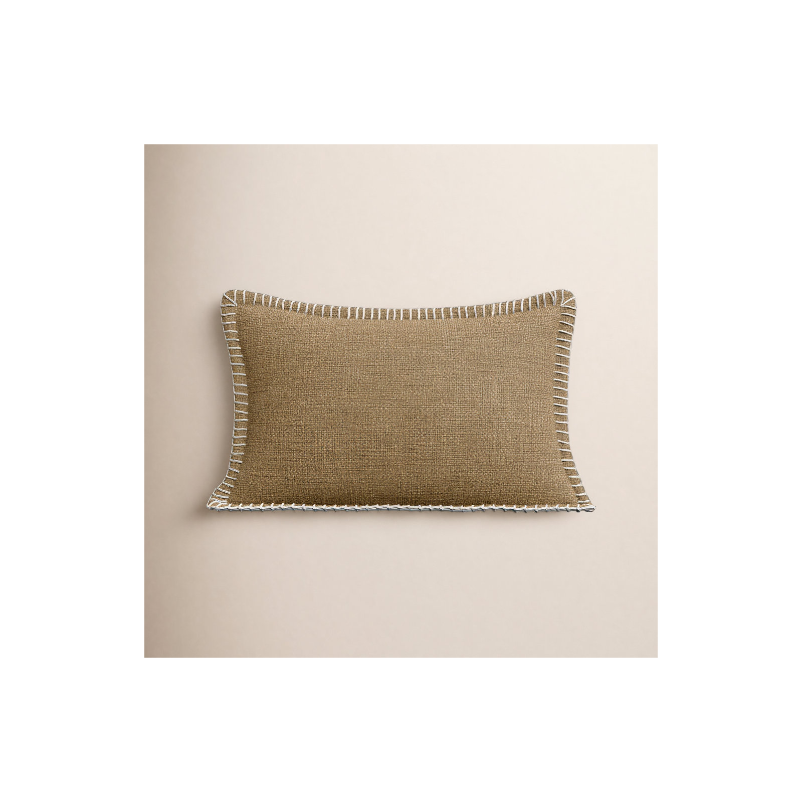 Fernande Cotton Throw Pillow, Gold, Polyester/Polyfill, 13" H x 21" W x 6" D
