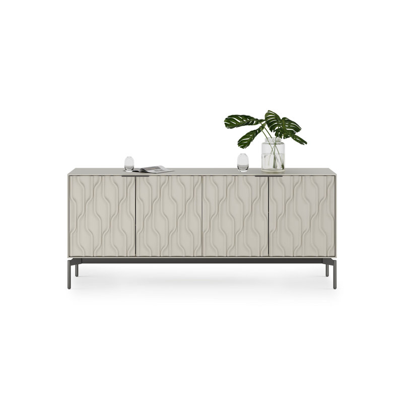 Mesa 79.5'' W Sideboard, Stone/Brushed Carbon
