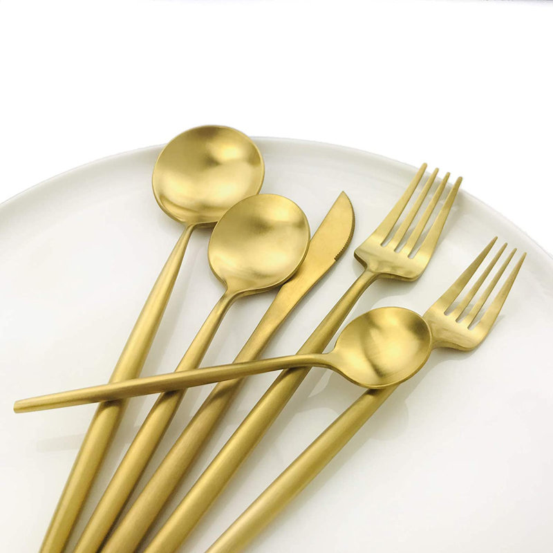 Mercer41 Cheryla Stainless Steel Flatware Set - Service for 6, Gold