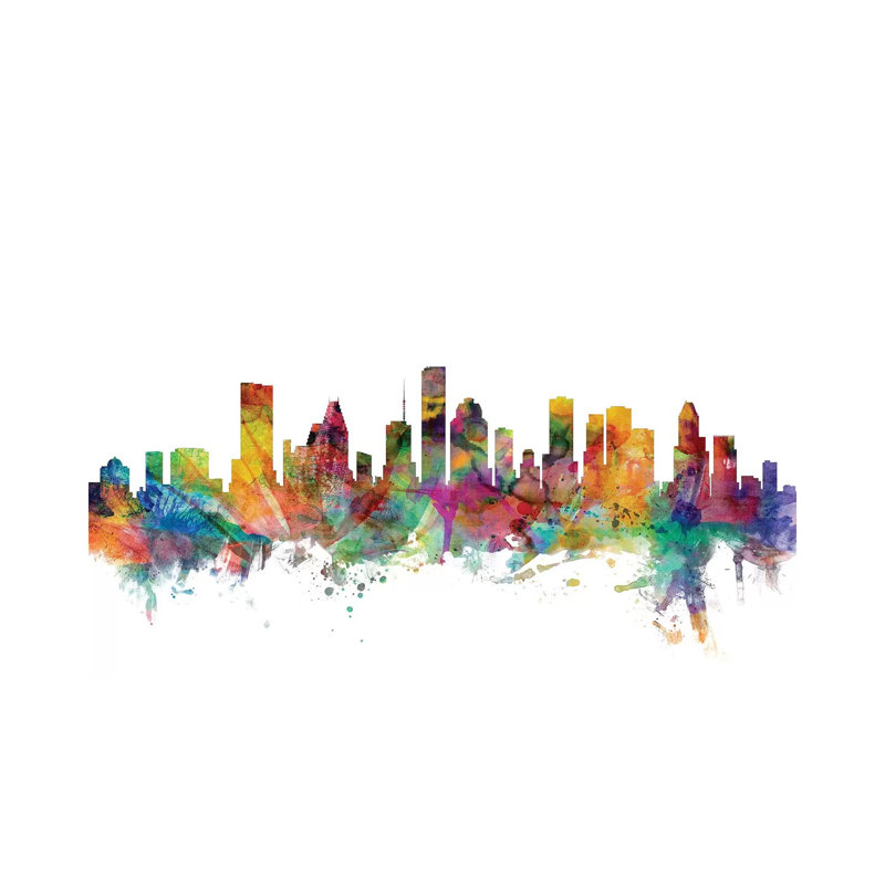 Houston, Texas Skyline by Michael Tompsett - 1 Piece Wrapped Canvas Wall Art, 20.32 cm H x 30.48 cm W