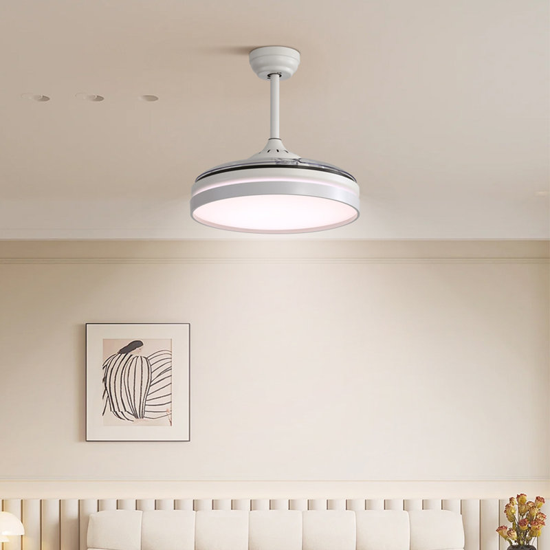 Ceiling Fan with LED Lights, White