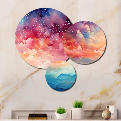 Colorful Sky Photo Celestial Mirage III - Landscapes Metal Art Living Room Set