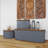 Metal Silver Storage Bench with Brown Wood Top Set