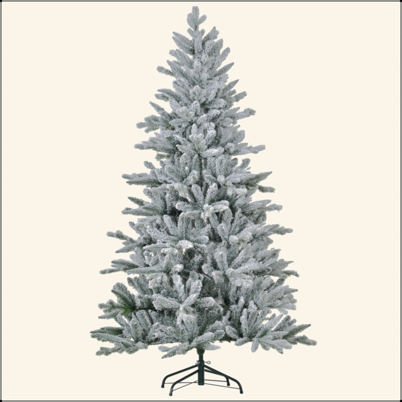 Arbre de Noël artificiel enneigé 6 pi avec 994 pointes, support en métal pliable, assemblage facile, arbre de Noël articulé pour la maison, le bureau, les Fêtes, vert