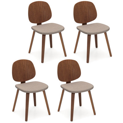 Modern Dining Chair Chenille Kitchen Chair Armless Side Dinette Chairs