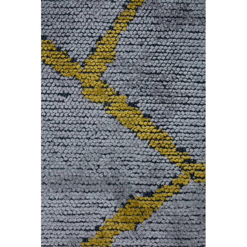 Rapture Gray/Yellow Abstract Luxury Area Rug, Rectangle 7'10" x 11'2"